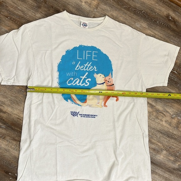 Delta Pro Weight T Shirt Size L Humane Society Life is Better with Cats Top VTG - Picture 8 of 11